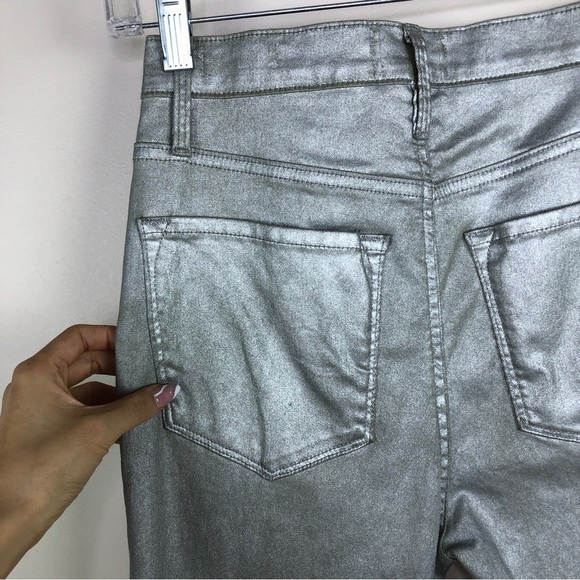 FRAME silver metallic Ali High Rise Cigarette Jeans - Picture 6 of 12